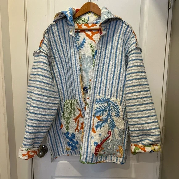 Handmade Colorful Quilted Women's Jacket - Picture 9 of 11
